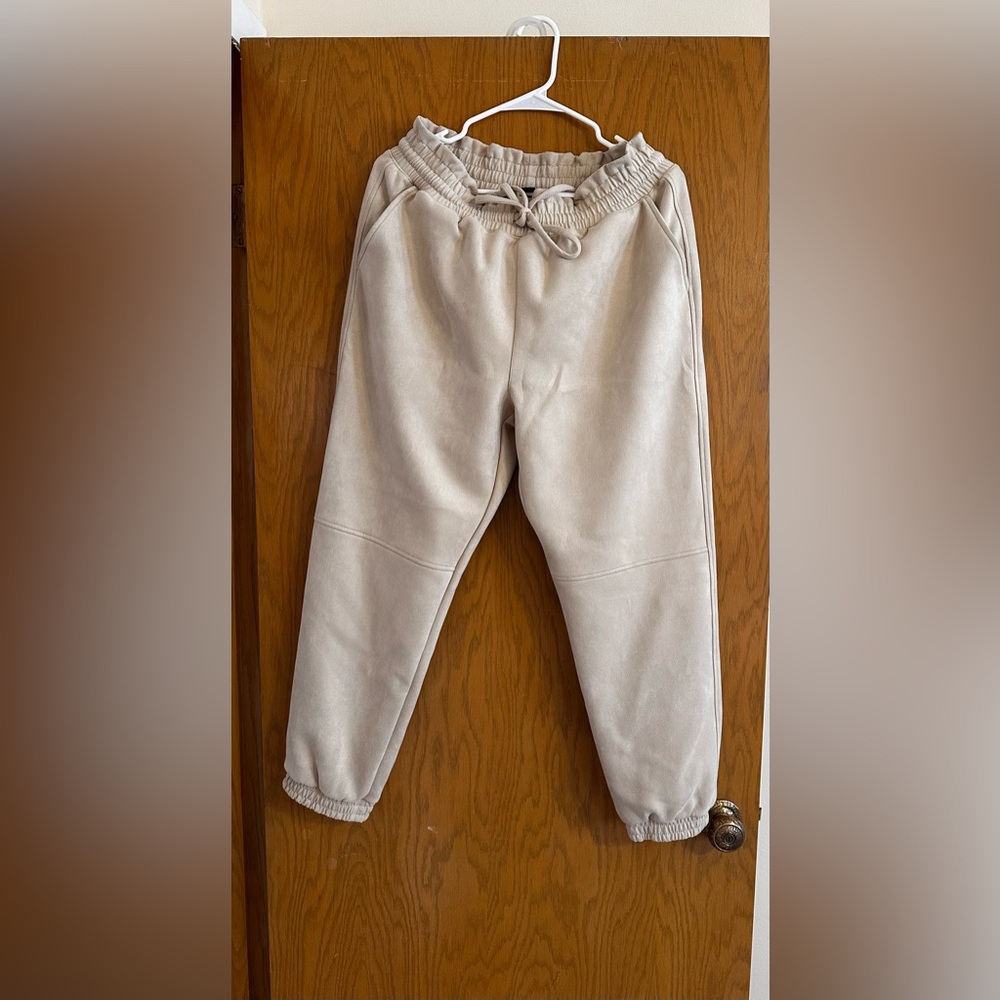 Tan Suede Joggers